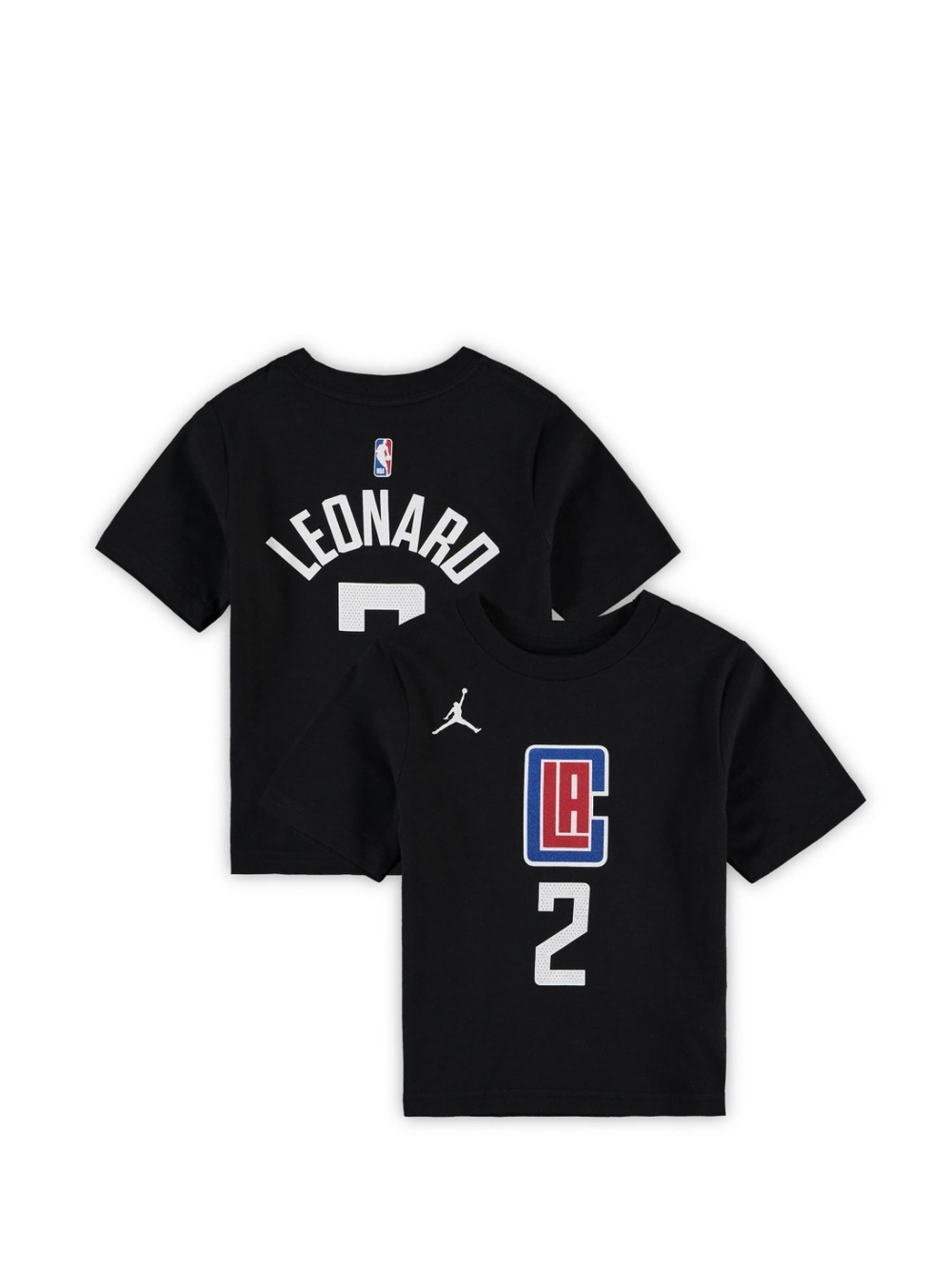 Jordan Black LA Clippers Kawhi Leonard Number 2 Kids Tee